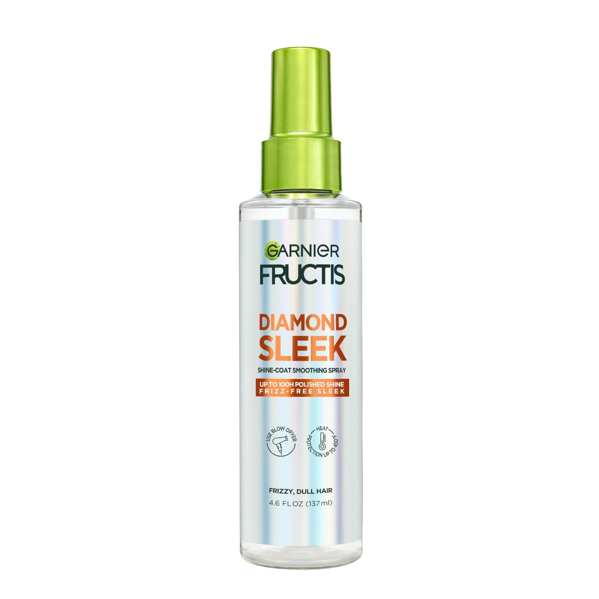 Garnier Fructis Diamond Sleek Hair Shine Spray with Vegan Keratin and Argan Oil, Frizz Control & Heat Protectant, 4.6 Fl Oz - görsel 1