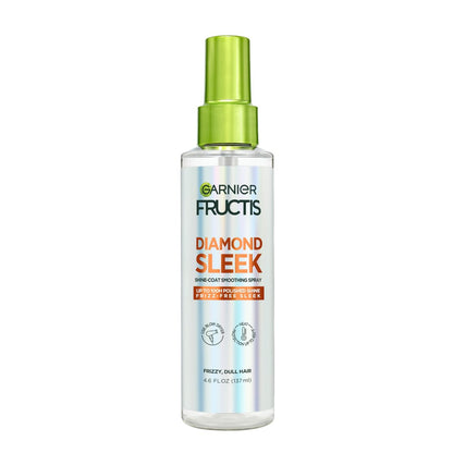 Garnier Fructis Diamond Sleek Hair Shine Spray with Vegan Keratin and Argan Oil, Frizz Control & Heat Protectant, 4.6 Fl Oz