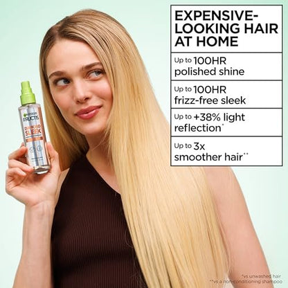 Garnier Fructis Diamond Sleek Hair Shine Spray with Vegan Keratin and Argan Oil, Frizz Control & Heat Protectant, 4.6 Fl Oz