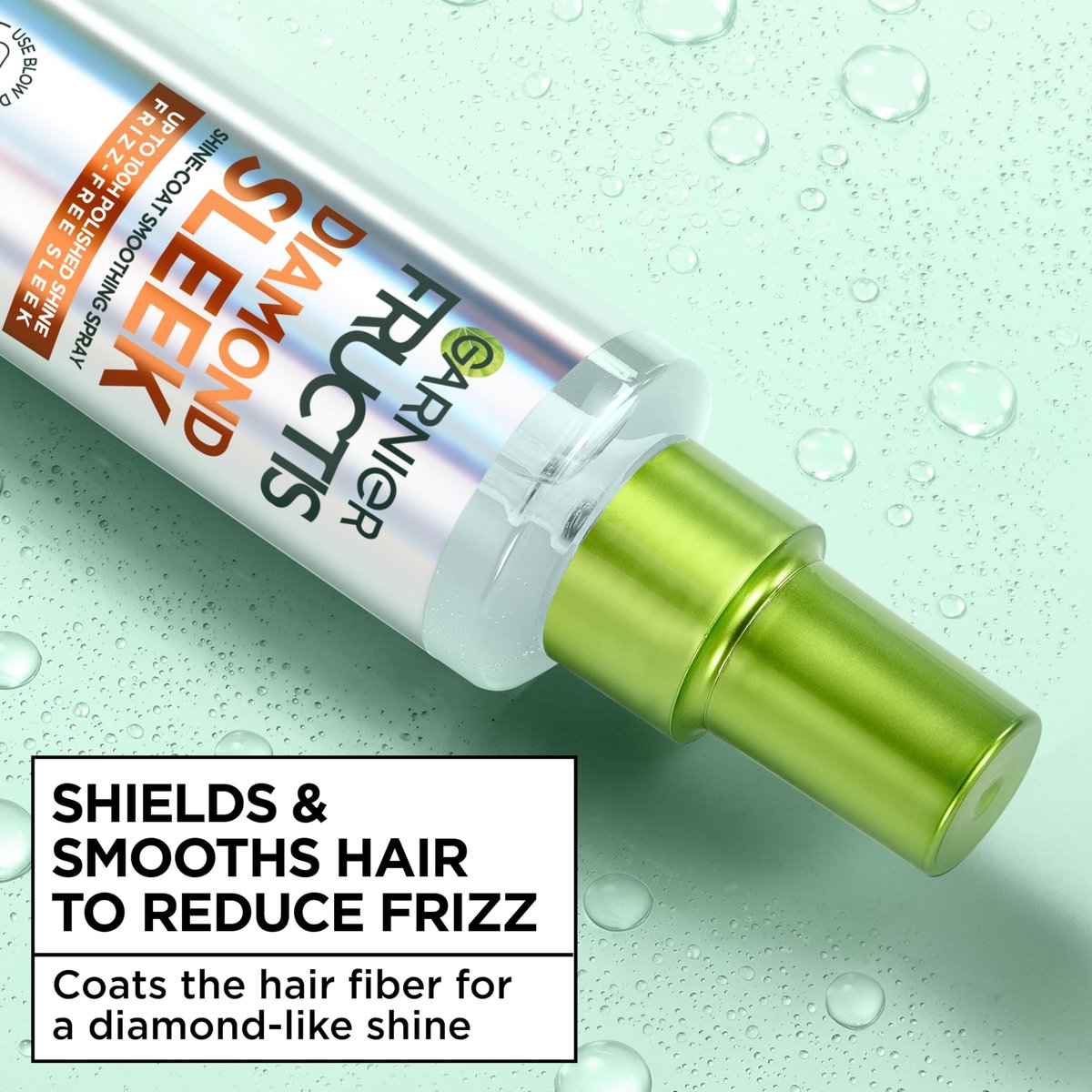Garnier Fructis Diamond Sleek Hair Shine Spray with Vegan Keratin and Argan Oil, Frizz Control & Heat Protectant, 4.6 Fl Oz - görsel 15