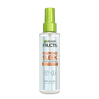 Garnier Fructis Diamond Sleek Hair Shine Spray with Vegan Keratin and Argan Oil, Frizz Control & Heat Protectant, 4.6 Fl Oz