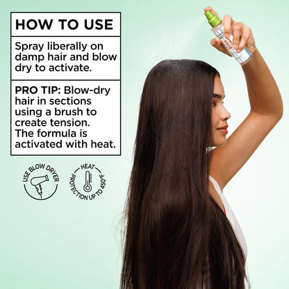 Garnier Fructis Diamond Sleek Hair Shine Spray with Vegan Keratin and Argan Oil, Frizz Control & Heat Protectant, 4.6 Fl Oz