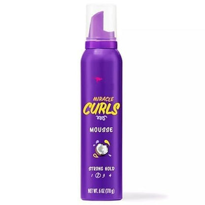 Au~ssie Miracle Curls Strong Hold Mousse with Coconut & Jojoba Oil, 6 fl oz - Curly Hair Styling Foam Avelisse
