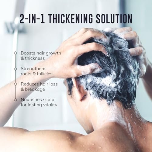 DHT Blocking Shampoo for Men - Hair Thickening & Anti Hair Loss Shampoo with Saw Palmetto, Biotin & Rosemary - 2-in-1, Sulfate-Free, 10oz Avelisse