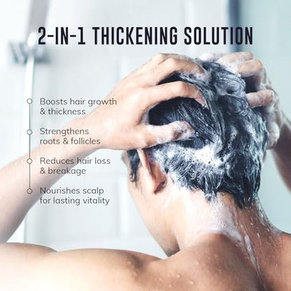DHT Blocking Shampoo for Men - Hair Thickening & Anti Hair Loss Shampoo with Saw Palmetto, Biotin & Rosemary - 2-in-1, Sulfate-Free, 10oz Avelisse