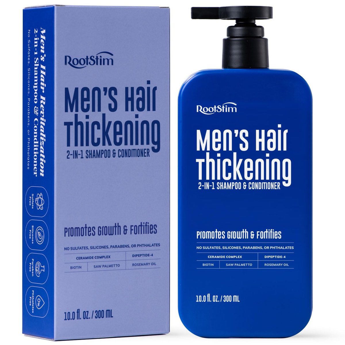 DHT Blocking Shampoo for Men - Hair Thickening & Anti Hair Loss Shampoo with Saw Palmetto, Biotin & Rosemary - 2-in-1, Sulfate-Free, 10oz Avelisse