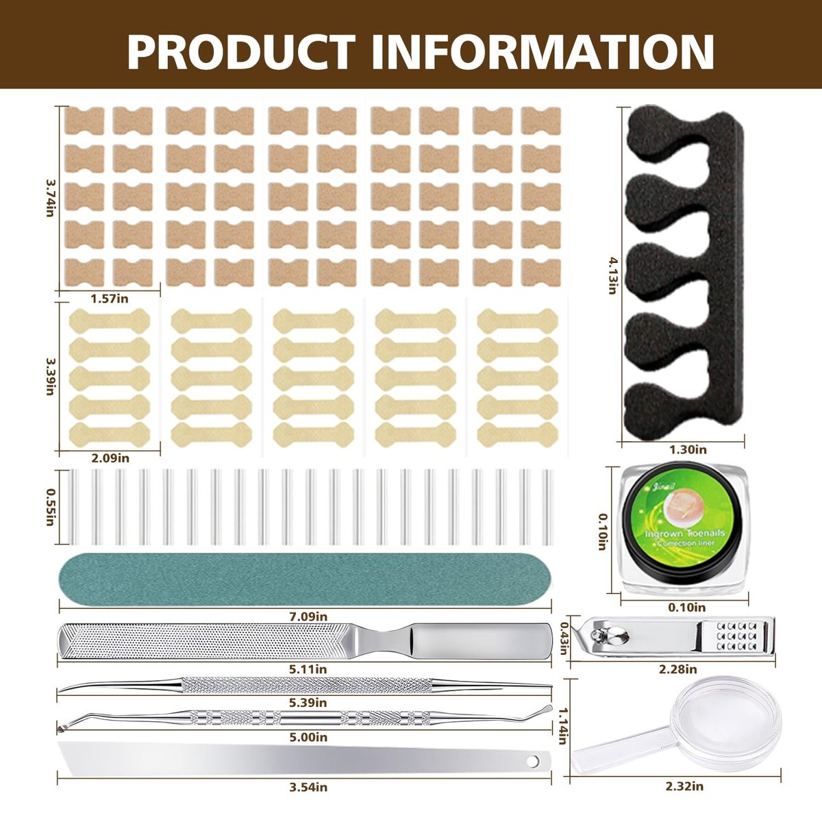 Ingrown Toenail Corrector Set with Magnifier and Correction Strips – Professional Treatment Tools for Safe Home Nail Care Avelisse