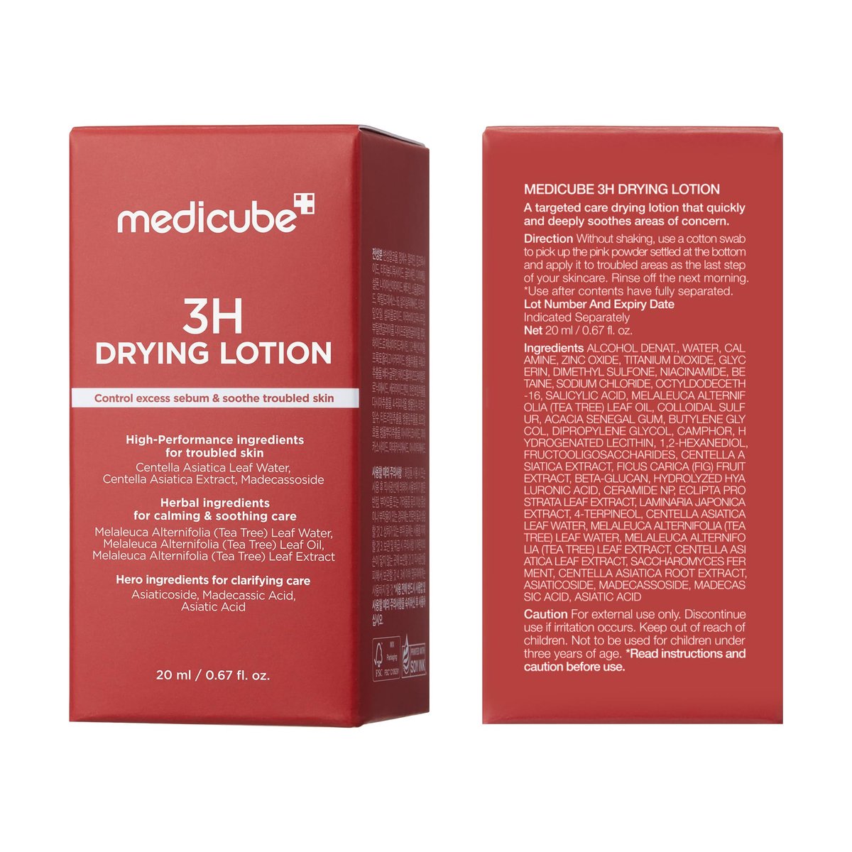 medicube 3H Overnight Drying Lotion - Targeted Spot Care for Troubled & Oily-Prone Skin, Calming & Soothing with Calamine, Centella & Tea Tree, Korean Skincare 20ml Avelisse