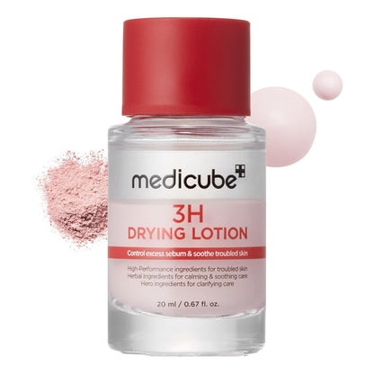 medicube 3H Overnight Drying Lotion - Targeted Spot Care for Troubled & Oily-Prone Skin, Calming & Soothing with Calamine, Centella & Tea Tree, Korean Skincare 20ml Avelisse