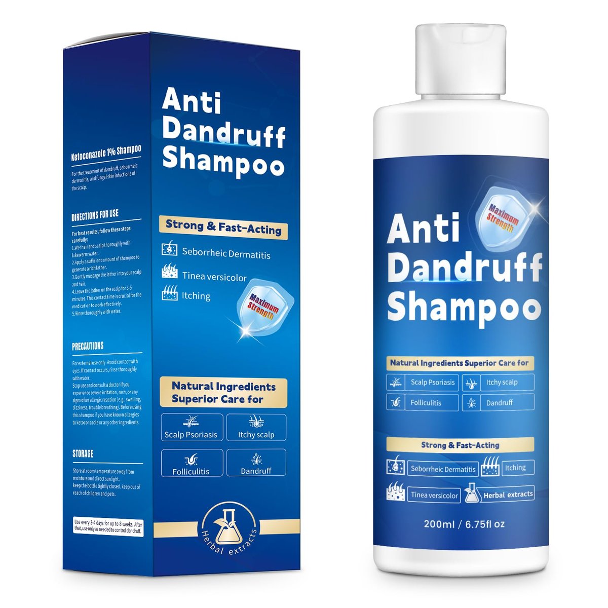 FYZMTL Anti-Dandruff Shampoo - Anti-Fungal Scalp Treatment for Folliculitis, Seborrheic Dermatitis & Scalp Psoriasis, Itchy Scalp Relief & Hydrating Dry Scalp Care for Men & Women (6.75 Fl Oz) - görsel 1