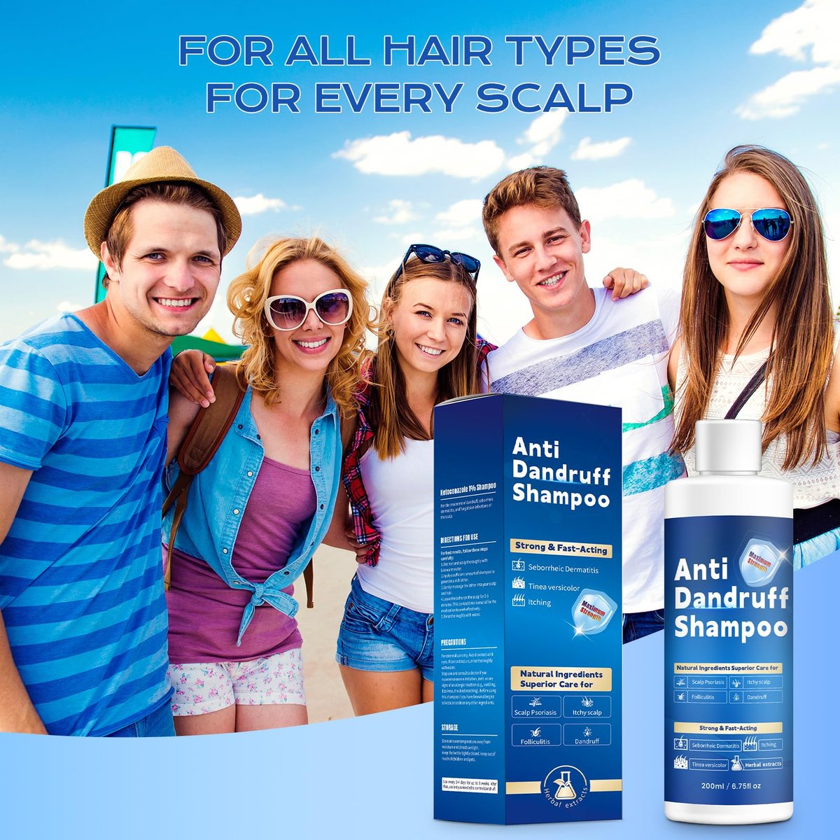 FYZMTL Anti-Dandruff Shampoo - Anti-Fungal Scalp Treatment for Folliculitis, Seborrheic Dermatitis & Scalp Psoriasis, Itchy Scalp Relief & Hydrating Dry Scalp Care for Men & Women (6.75 Fl Oz) - görsel 13