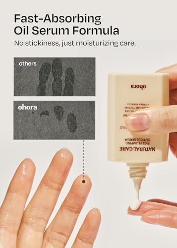 ohora Natural Care Rice Plumping Cuticle Serum – Hydrating Nail Serum with Rice & Soybean Extract, Collagen, Vitamin E & Peptides – Fast-Absorbing, Non-Greasy Nail & Cuticle Care Avelisse