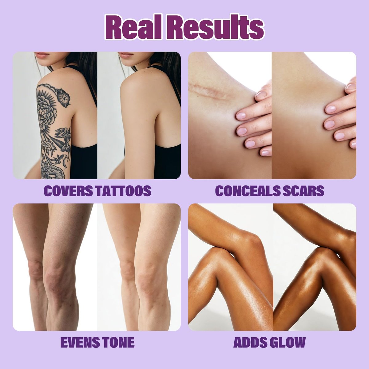 MOSSBIQ Tattoo Cover Up Makeup Waterproof - Long Lasting Body Foundation for Flawless Legs & Body, Natural Radiance, 3.5 Fl Oz Avelisse