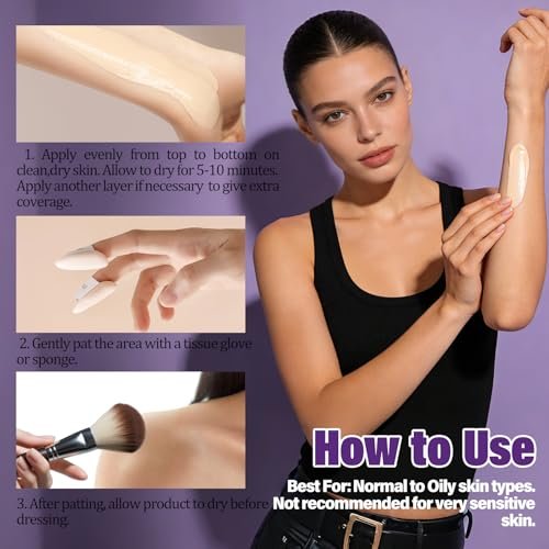 MOSSBIQ Tattoo Cover Up Makeup Waterproof - Long Lasting Body Foundation for Flawless Legs & Body, Natural Radiance, 3.5 Fl Oz Avelisse