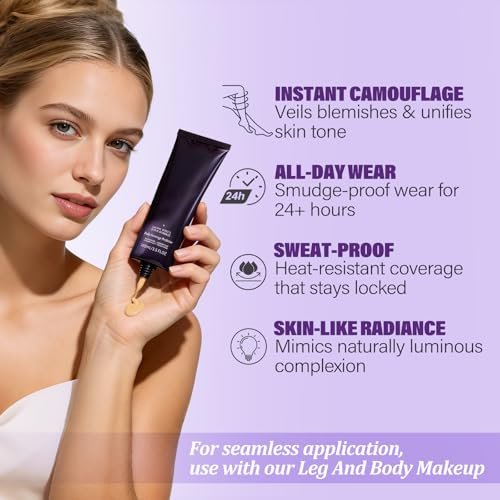 MOSSBIQ Tattoo Cover Up Makeup Waterproof - Long Lasting Body Foundation for Flawless Legs & Body, Natural Radiance, 3.5 Fl Oz Avelisse