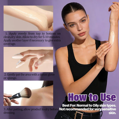 MOSSBIQ Tattoo Cover Up Makeup Waterproof - Long Lasting Body Foundation for Flawless Legs & Body, Natural Radiance, 3.5 Fl Oz Avelisse