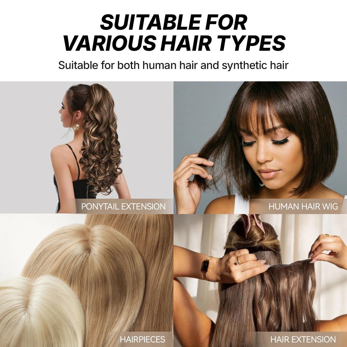 ZQIAN BEAUTY Wig Spray for Synthetic Hair - Detangling Leave In Conditioner for Wigs, Toppers, Extensions & Human Hair, Nourishes & Restores Shine, 5.1 fl oz - görsel 9