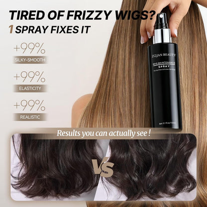 ZQIAN BEAUTY Wig Spray for Synthetic Hair - Detangling Leave In Conditioner for Wigs, Toppers, Extensions & Human Hair, Nourishes & Restores Shine, 5.1 fl oz