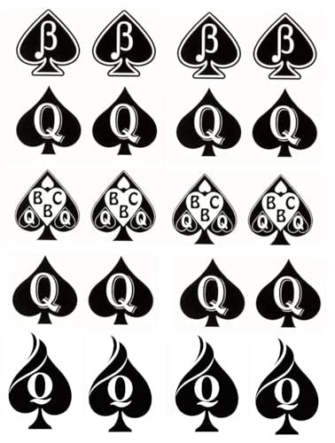 EUYF BBC Queen of Spades Temporary Tattoo Stickers - 4 Sheets, 81 Designs, Large 15x21cm, Black QOS Hardcore Phrases Temporary Tattoos for Adults - görsel 6