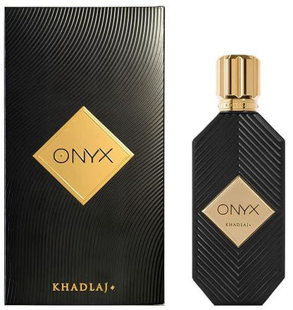Khadlaj Onyx Gold – Aromatic, Sweet, Powdery, Musky Eau de Parfum for Unisex – 3.4 oz (100ml) Long-Lasting Fragrance Avelisse