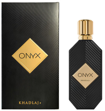 Khadlaj Onyx Gold – Aromatic, Sweet, Powdery, Musky Eau de Parfum for Unisex – 3.4 oz (100ml) Long-Lasting Fragrance Avelisse