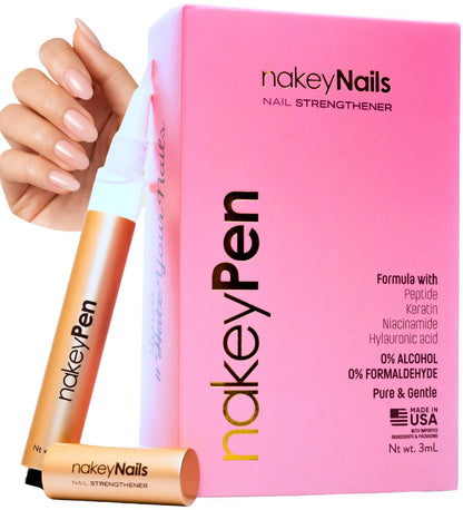 Nail Repair Pen for Damaged, Brittle & Thin Nails — Post-Acrylic & Gel Damage Treatment with Keratin, Peptides, Hyaluronic Acid & Niacinamide — Dermatologist Tested, 45-Day Supply by nakeyNails Avelisse