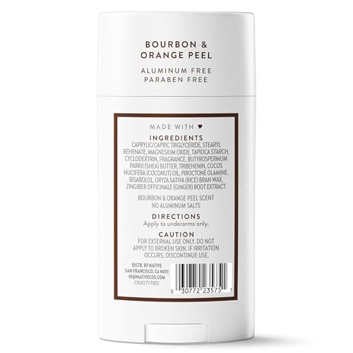 Native Deodorant - Bourbon & Orange Peel, 2.65 oz - Aluminum Free, 72 Hour Odor Control for Women and Men - görsel 17