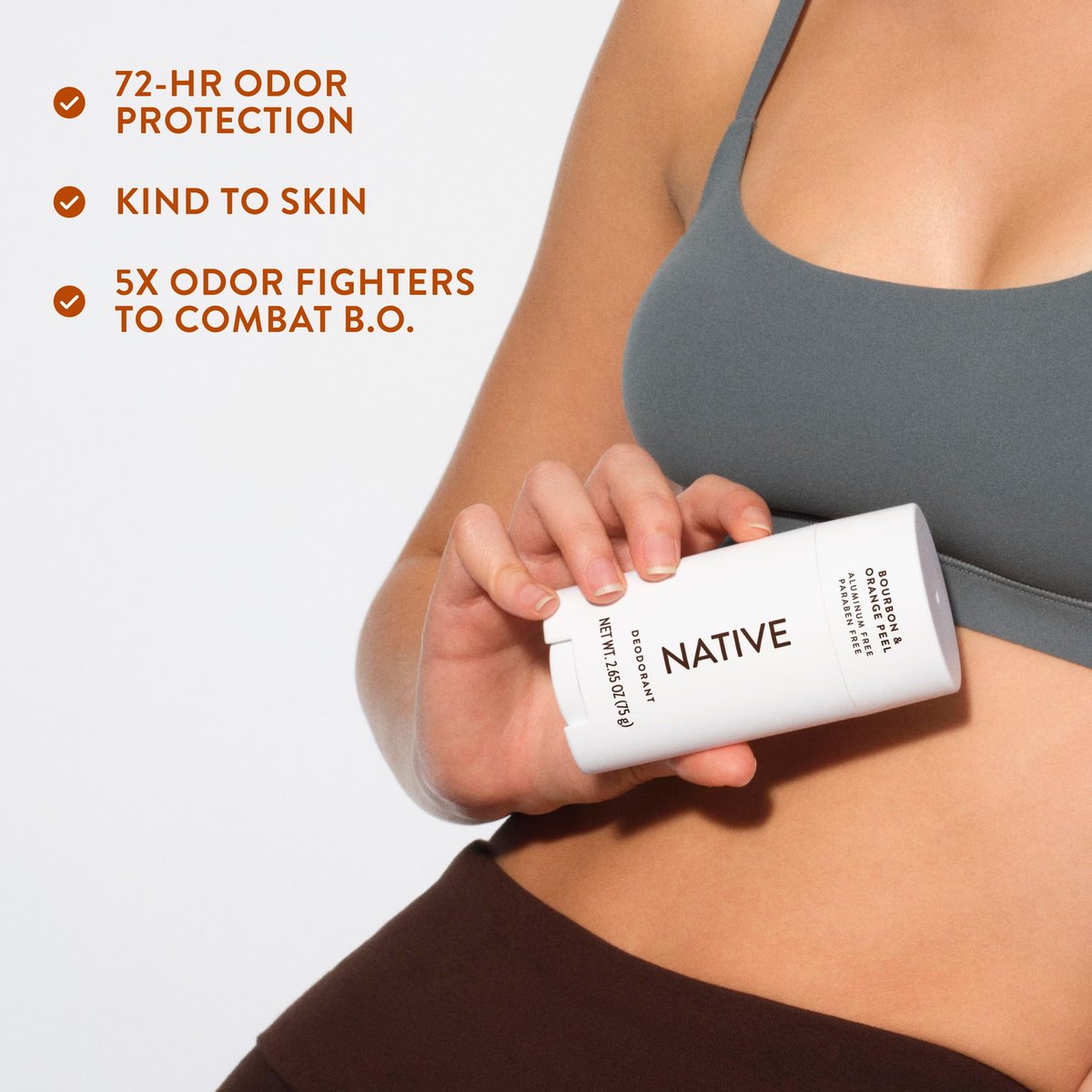 Native Deodorant - Bourbon & Orange Peel, 2.65 oz - Aluminum Free, 72 Hour Odor Control for Women and Men - görsel 14