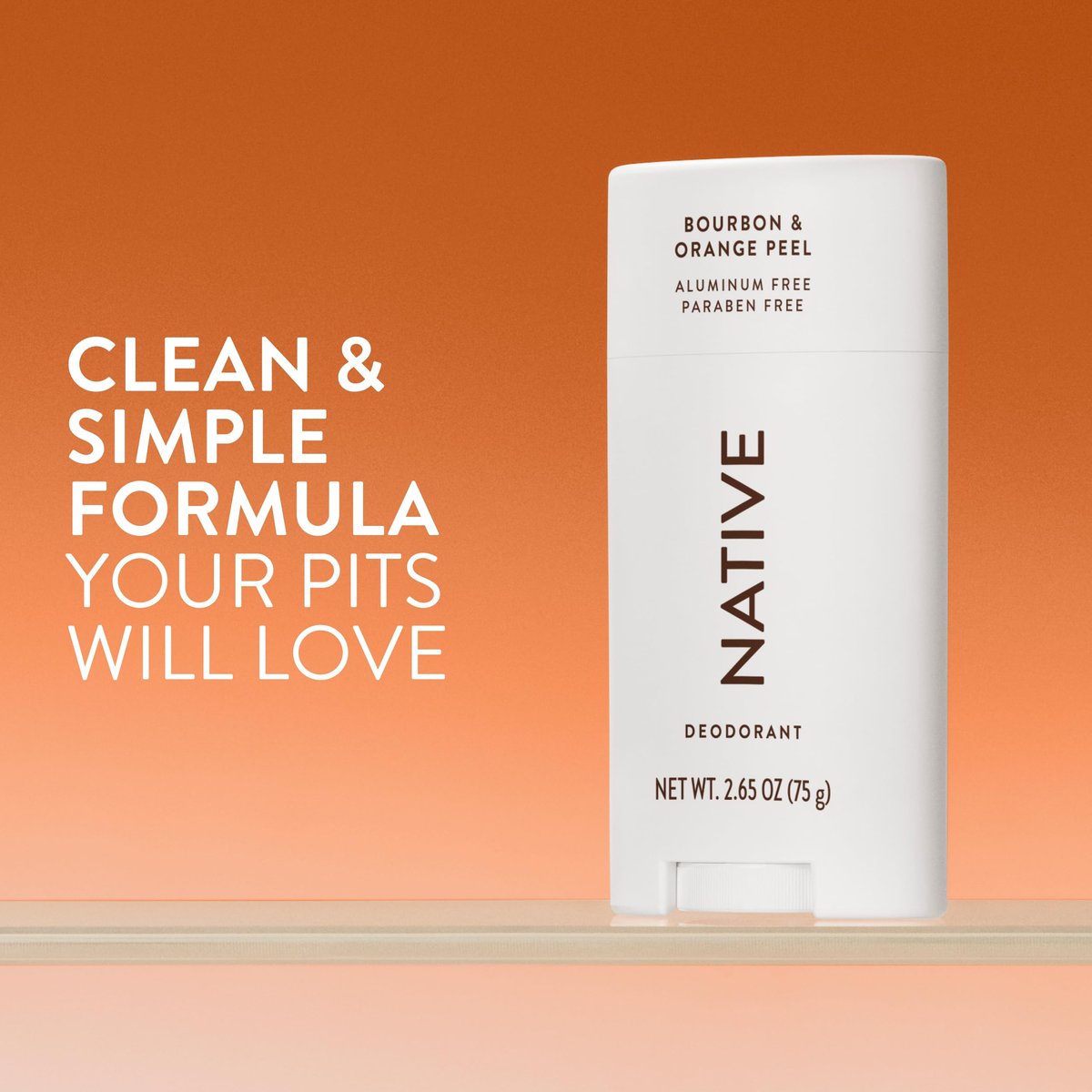 Native Deodorant - Bourbon & Orange Peel, 2.65 oz - Aluminum Free, 72 Hour Odor Control for Women and Men - görsel 4