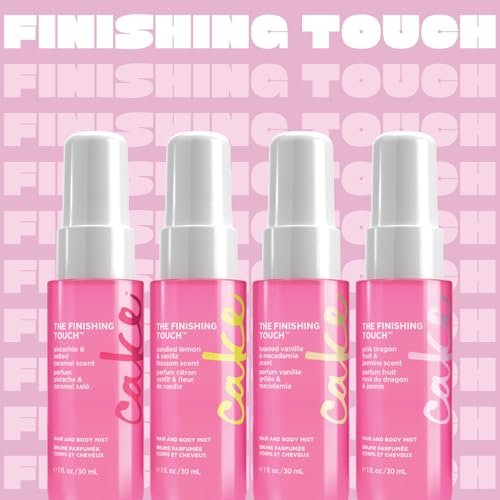 Cake Beauty Hair and Body Mist Travel Gift Set, The Finishing Touch - Fine Fragrance Mist with Aloe and Argan Oil, 4 x 30mL/1 oz Avelisse