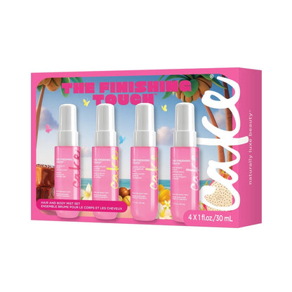 Cake Beauty Hair and Body Mist Travel Gift Set, The Finishing Touch - Fine Fragrance Mist with Aloe and Argan Oil, 4 x 30mL/1 oz Avelisse