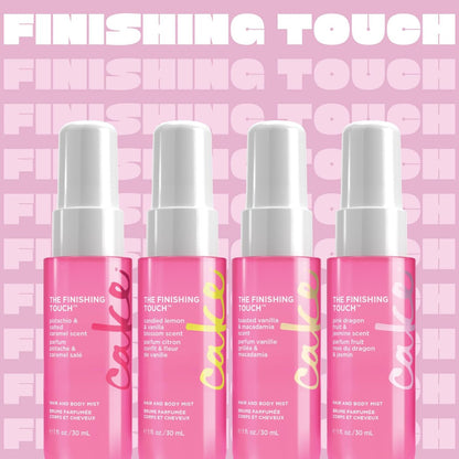 Cake Beauty Hair and Body Mist Travel Gift Set, The Finishing Touch - Fine Fragrance Mist with Aloe and Argan Oil, 4 x 30mL/1 oz Avelisse