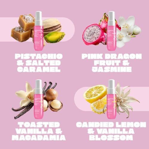 Cake Beauty Hair and Body Mist Travel Gift Set, The Finishing Touch - Fine Fragrance Mist with Aloe and Argan Oil, 4 x 30mL/1 oz Avelisse