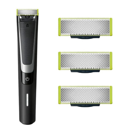 Set 3 Replacement Blades for OneBlade – Stainless Steel Blades Compatible with OneBlade Electric Trimmer & Shaver Avelisse