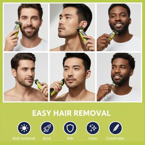 Set 3 Replacement Blades for OneBlade – Stainless Steel Blades Compatible with OneBlade Electric Trimmer & Shaver Avelisse