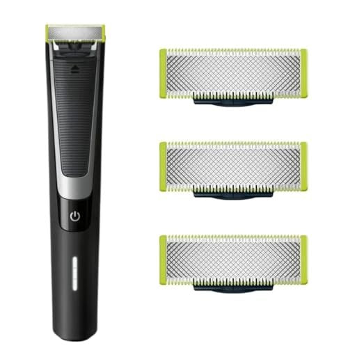 Set 3 Replacement Blades for OneBlade – Stainless Steel Blades Compatible with OneBlade Electric Trimmer & Shaver Avelisse