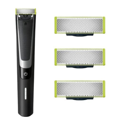 Set 3 Replacement Blades for OneBlade – Stainless Steel Blades Compatible with OneBlade Electric Trimmer & Shaver Avelisse