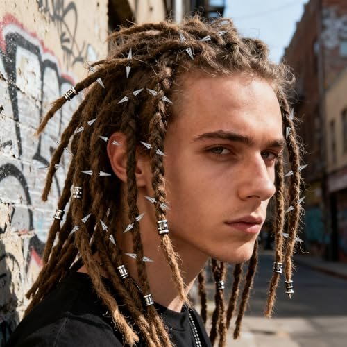 25 Pcs Goth Hair Clips for Women - Punk Spiked Metal Gothic Hair Accessories, Edgy Emo Y2K Grunge Hair Jewelry for Braids & Buns, Alt Fashion Gift for Men & Women (Silver) Avelisse