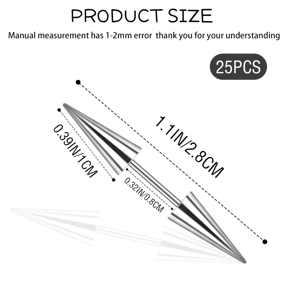 25 Pcs Goth Hair Clips for Women - Punk Spiked Metal Gothic Hair Accessories, Edgy Emo Y2K Grunge Hair Jewelry for Braids & Buns, Alt Fashion Gift for Men & Women (Silver) Avelisse