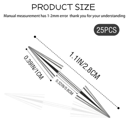 25 Pcs Goth Hair Clips for Women - Punk Spiked Metal Gothic Hair Accessories, Edgy Emo Y2K Grunge Hair Jewelry for Braids & Buns, Alt Fashion Gift for Men & Women (Silver) Avelisse