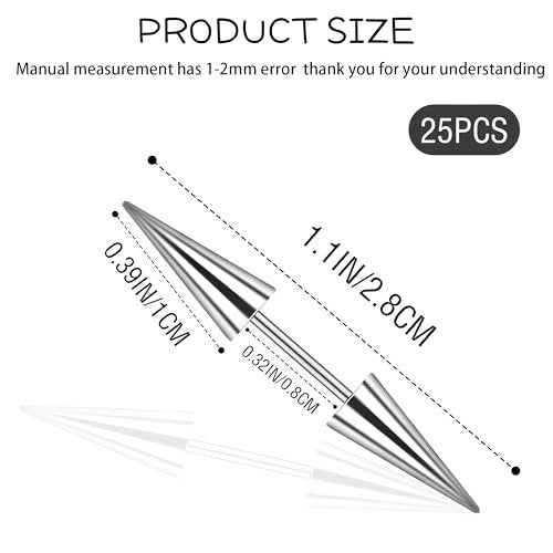 25 Pcs Goth Hair Clips for Women - Punk Spiked Metal Gothic Hair Accessories, Edgy Emo Y2K Grunge Hair Jewelry for Braids & Buns, Alt Fashion Gift for Men & Women (Silver) Avelisse