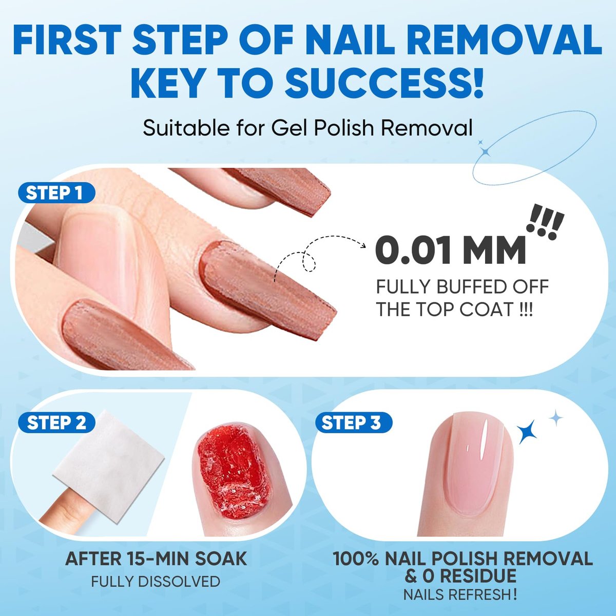 OAKDOLCHE Extra Large Nail Polish Remover Pads (12×12 cm) – Acetone-Free, Individually Wrapped, 40 Count for Gentle & Quick Nail Care at Home or Salon - görsel 11