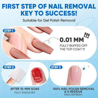 OAKDOLCHE Extra Large Nail Polish Remover Pads (12×12 cm) – Acetone-Free, Individually Wrapped, 40 Count for Gentle & Quick Nail Care at Home or Salon