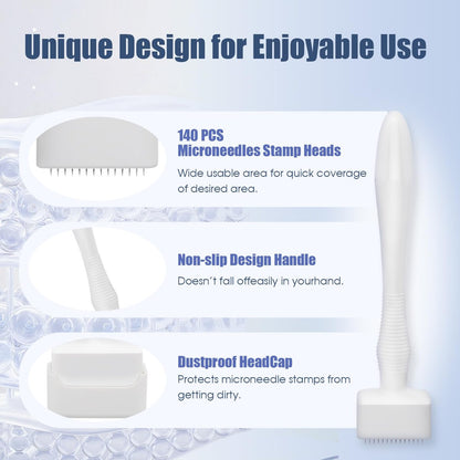 GEMERRY AMZ Derma Stamp Microneedle Stamp for Face - 0.25mm Gentle Home Beauty Tool for Women and Men