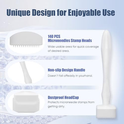 GEMERRY AMZ Derma Stamp Microneedle Stamp for Face - 0.25mm Gentle Home Beauty Tool for Women and Men