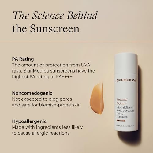 SkinMedica Essential Defense Mineral Shield SPF 32 Tinted Sunscreen for Face - Lightweight, Ideal for Oily & Combination Skin, 1.7 oz Avelisse