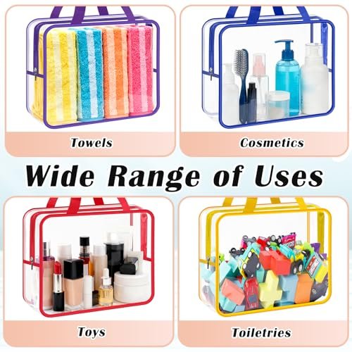 Loccmat 4 Pack Large Clear Makeup Bag - Waterproof PVC Toiletry Organizer with Zipper & Handle, Reusable Travel Cosmetic Storage, 11.8x8.7x3.9 Inch - görsel 13