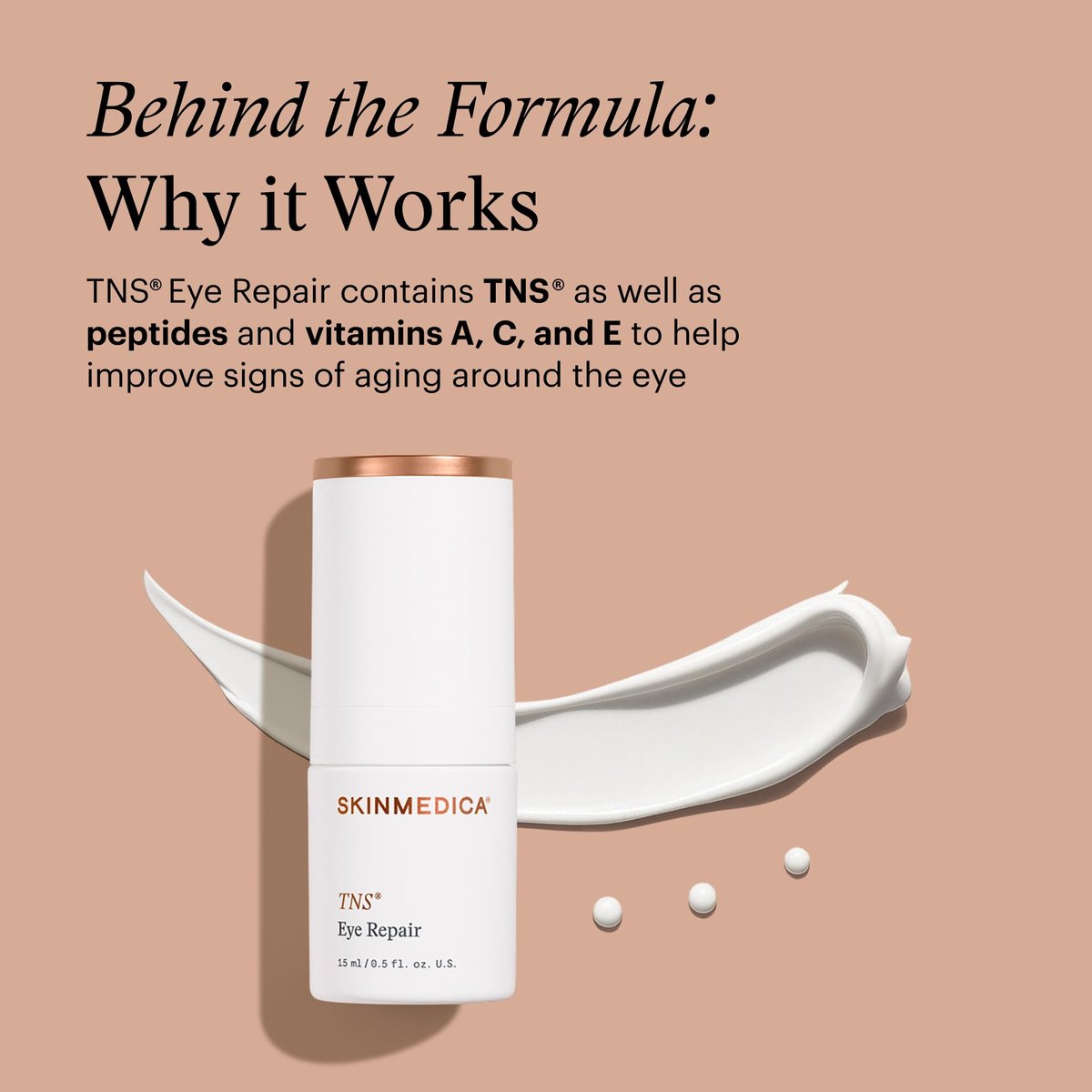 SkinMedica TNS Eye Repair - Hydrating Under Eye Moisturizer for Dark Circles & Wrinkles - Peptide & Vitamin-Infused Formula (0.5 Oz) Avelisse