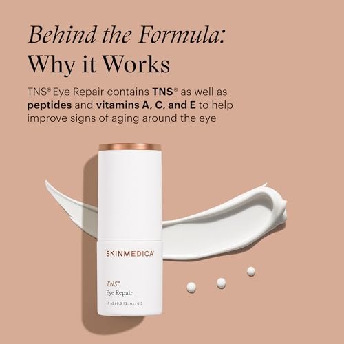 SkinMedica TNS Eye Repair - Hydrating Under Eye Moisturizer for Dark Circles & Wrinkles - Peptide & Vitamin-Infused Formula (0.5 Oz) Avelisse