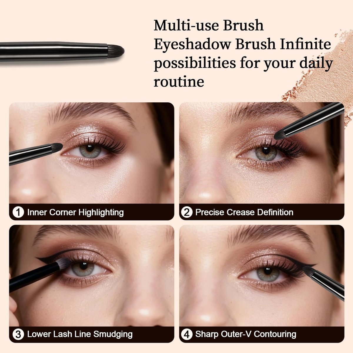 Precise Eyeshadow Smudge Brush | ACMEBEAUTY Pencil Brush for Eye Makeup - görsel 9